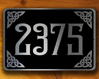 PERSONALIZED ADDRESS SIGN, Outdoor Address Signs, Celtic Address Plaque, Hanging Address Sign, Hanging Address Plaque, Celtic Address Plaque