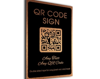 Kundenspezifisches QR Code-Zeichen, gebürstetes Aluminiumschild für Geschäftskritiken oder Menüs