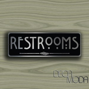 RESTROOMS DOOR SIGN, Restrooms Door Sign, Restroom Door Sign, Restroom Decor, Restrooms door plaque, Restroom door plate, restroom door sign