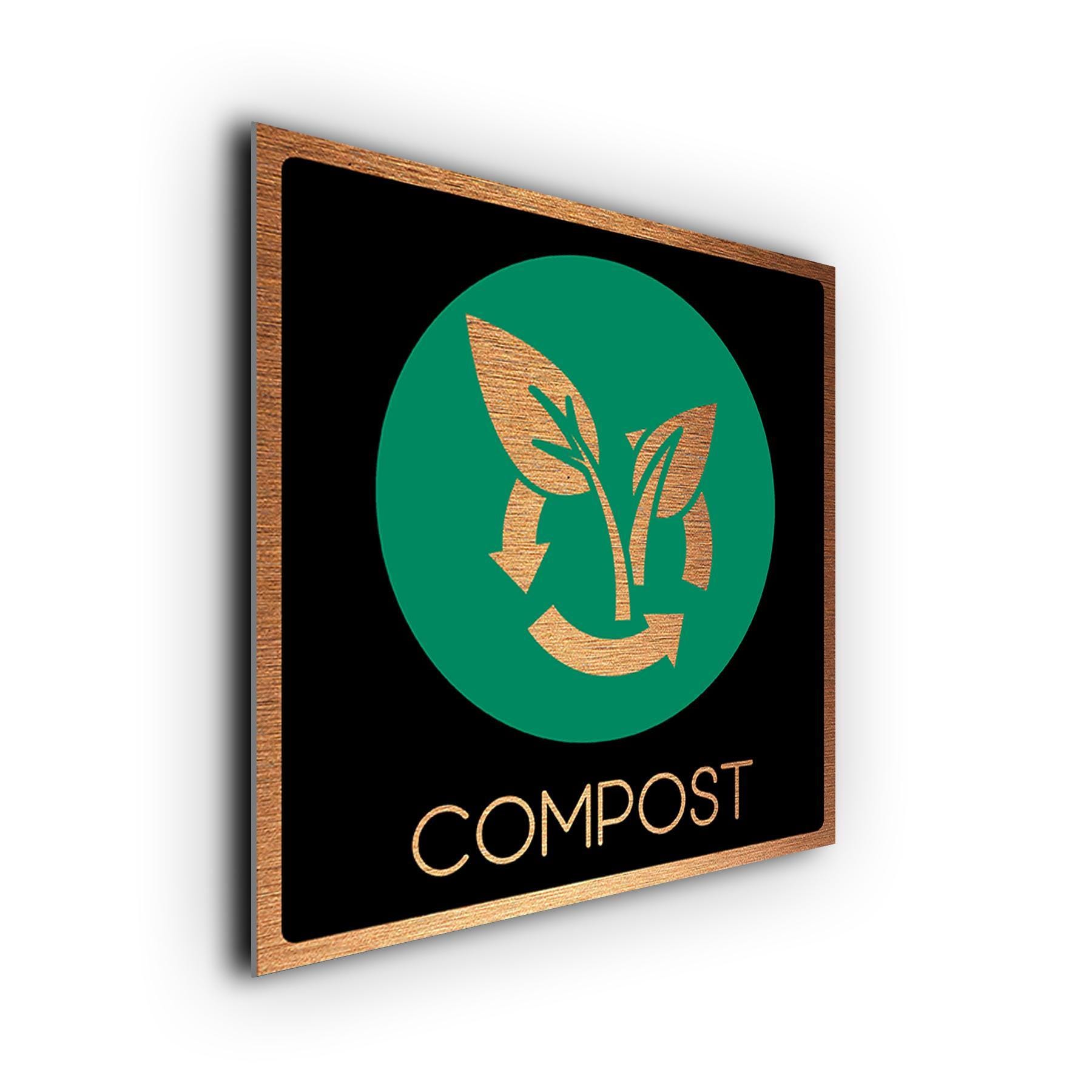 Brushed Aluminum Compost Bin Sign: Weatherproof Outdoor/indoor Plaque ...