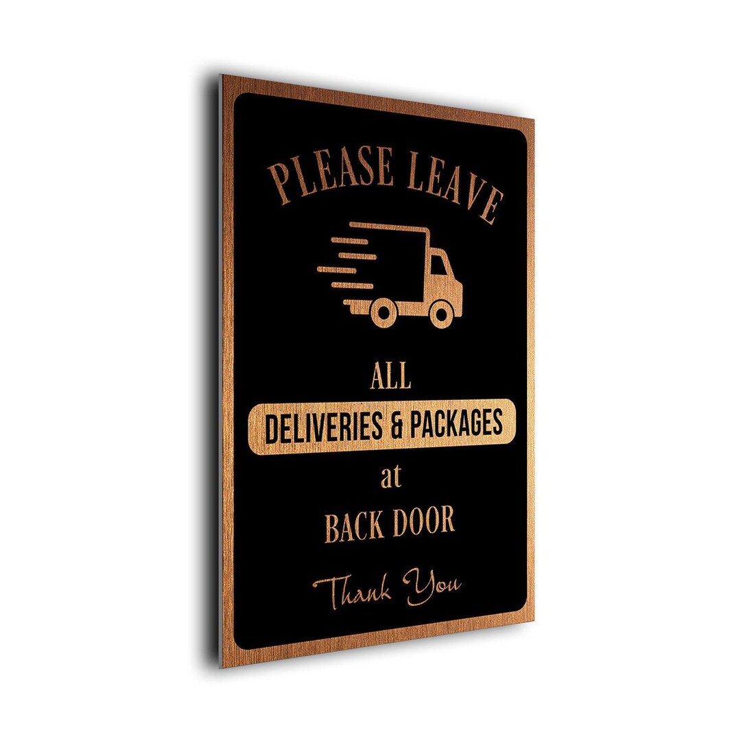 Back Door Delivery Sign: Weatherproof Aluminum Package Drop-off - Etsy