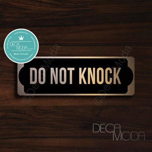 Brushed Copper 'Do Not Knock' Sign - Indoor/Outdoor (9 x 3 inches)