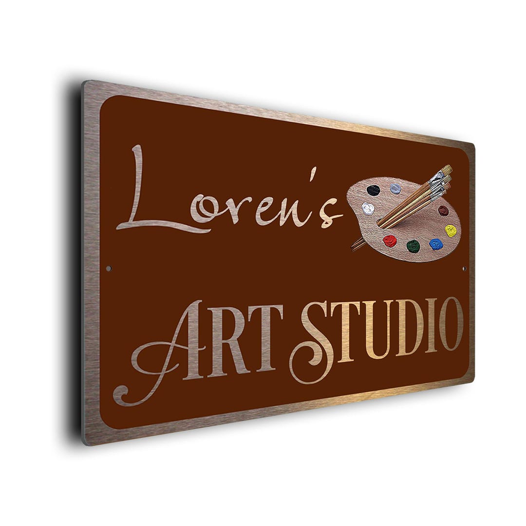 Personalized Art Studio Sign: Brushed Bronze Copper Finish - Etsy