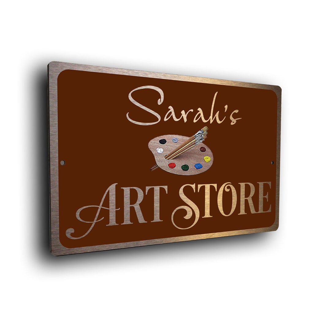Art Store Sign, Personalized Sign, Art Supplies, Art Store Decor, Fade