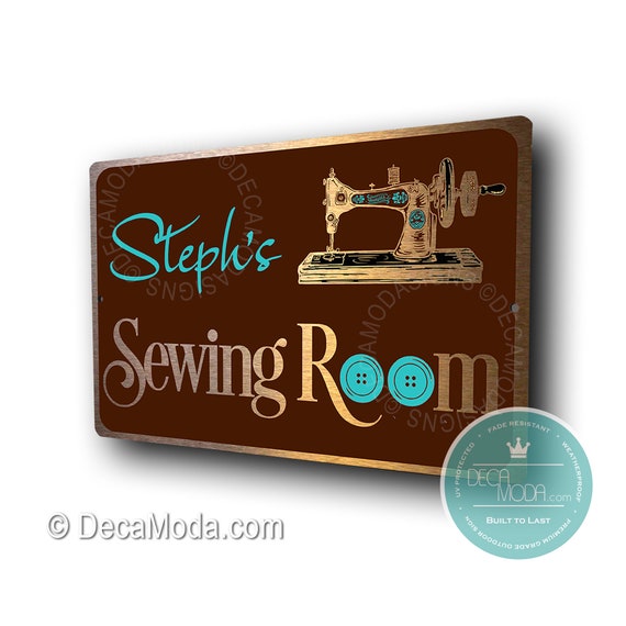 Sewing Machine Signs Personalized Metal Name Sign Sewing Room Decor Gifts  For Sewers - Custom Laser Cut Metal Art & Signs, Gift & Home Decor