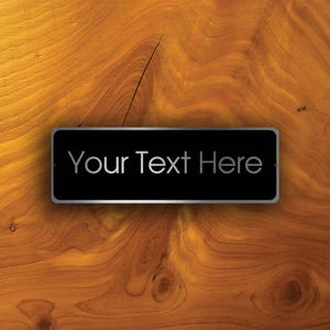 Brushed Silver Nameplate Sign: Modern Aluminum Door Plaque, Your Text Here Signs
