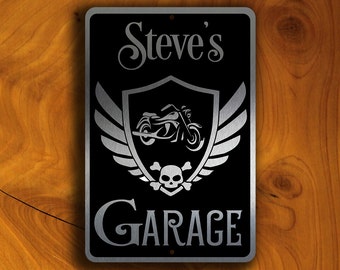 PERSONALIZED GARAGE SIGN Sign, Biker Sign, Biker Garage Sign. Personalized Biker Signs, Customizable Signs, Customizabe Garage, Biker Decor