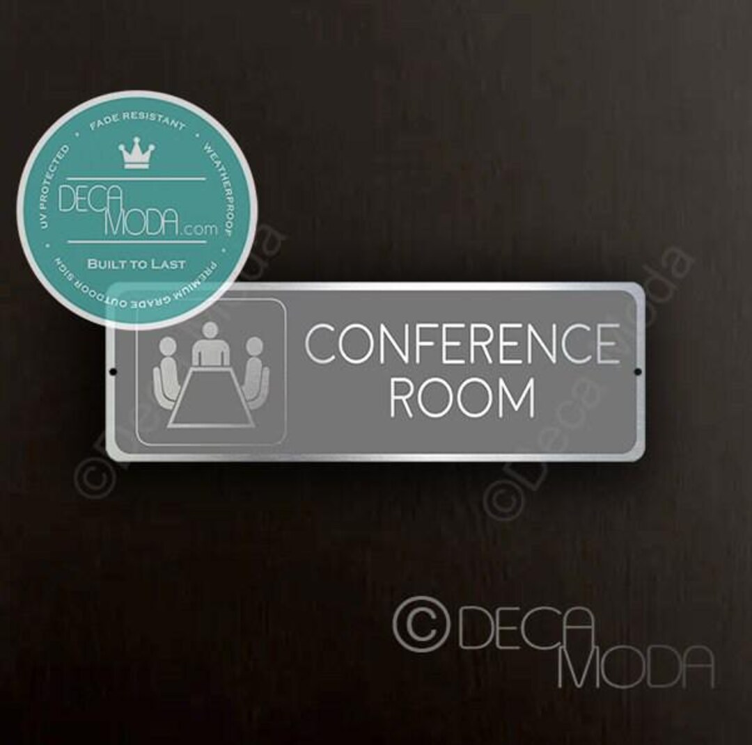 Brushed Aluminum Conference Room Sign: Modern Office Decor - Etsy