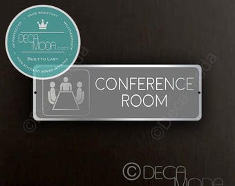 Brushed Aluminum Conference Room Sign: Modern Office Decor