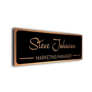 Brushed Metal Custom Door Sign: Personalized Office Name Plate