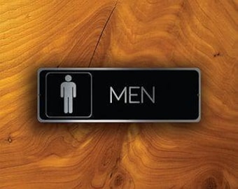Modernes gebürstetes silbernes Herren-Toilettenschild: Langlebiger Aluminiumverbundstoff