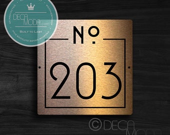 Hotel Room Numbers | Apartment Number | Copper Finish | Contemporary Design | Hotel decor