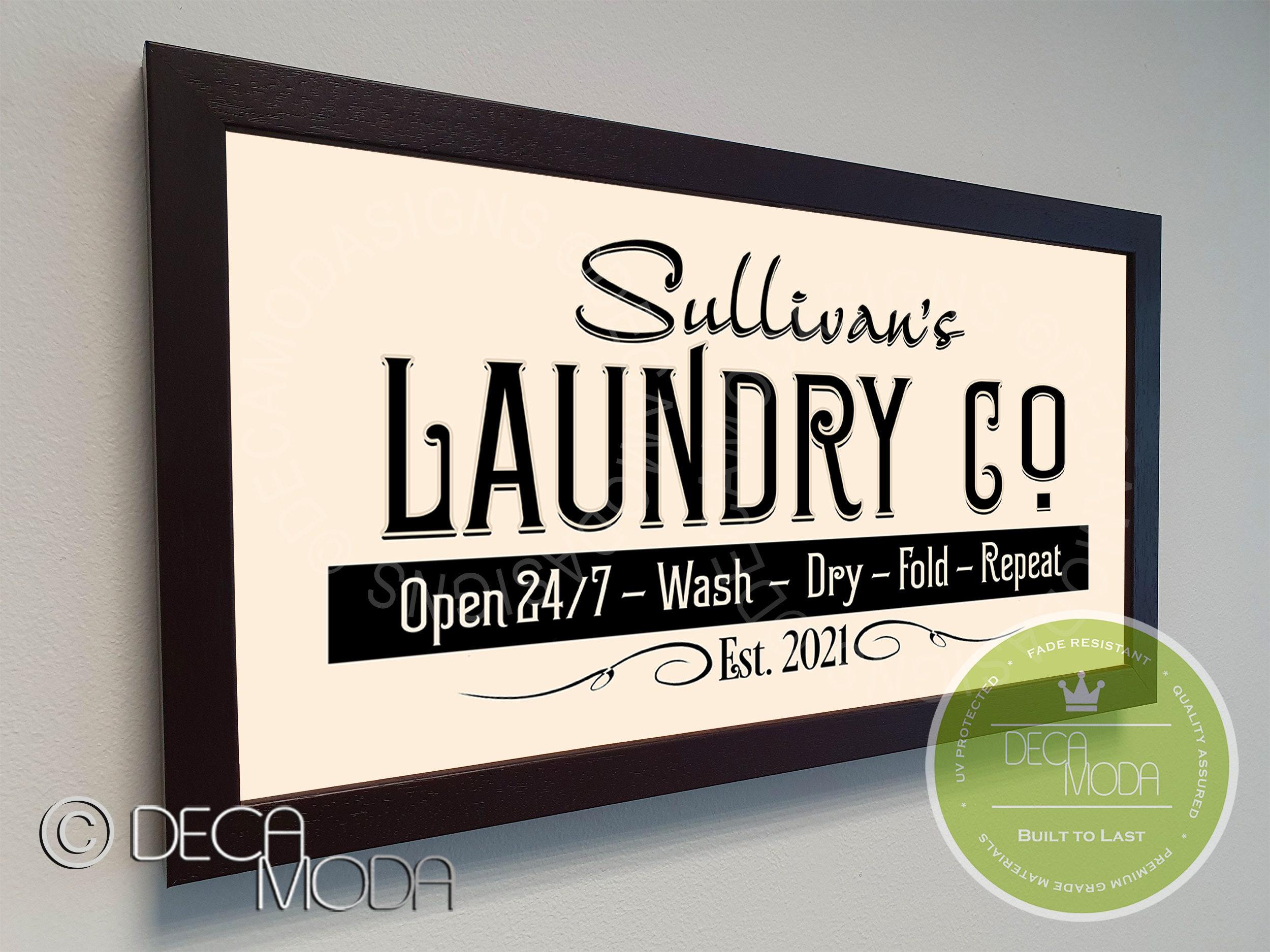 Personalized Laundry Room Sign: Custom Wood Frame Decor - Etsy