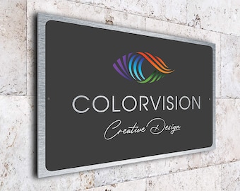 Personalized Business Wall Plaque, Customize this full color outdoor wall plaque with your business details, Personalized Outdoor Signs