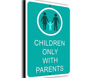 Children Pool Sign: Weatherproof Aluminum Composite Pool Decor