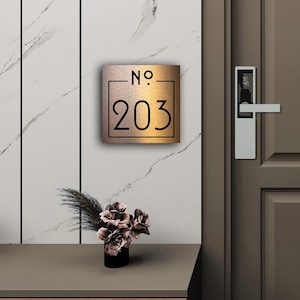 Hotelkamernummers | Appartementnummer | Koperafwerking | Hedendaags design | Hotelinrichting
