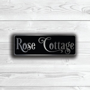 Durable Custom House Name Sign, Weatherproof Brushed Silver Plaque for Outdoor Entrances