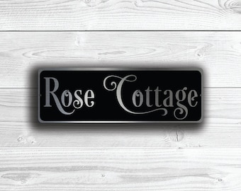 Durable Custom House Name Sign, Weatherproof Brushed Silver Plaque for Outdoor Entrances
