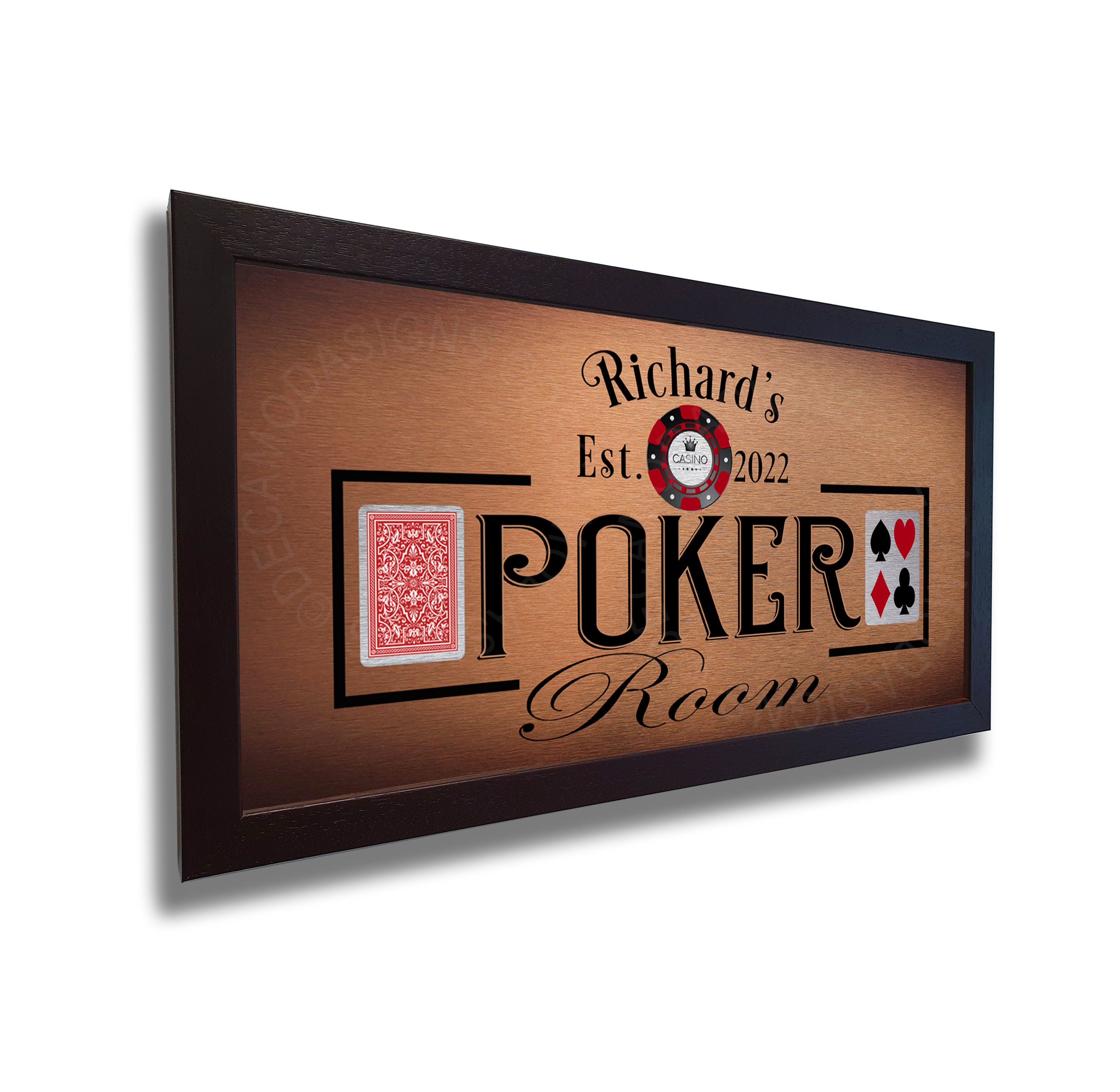 Pokerkarten Wanddekoration, Pokerlampe, Poker Led Schild, Straight