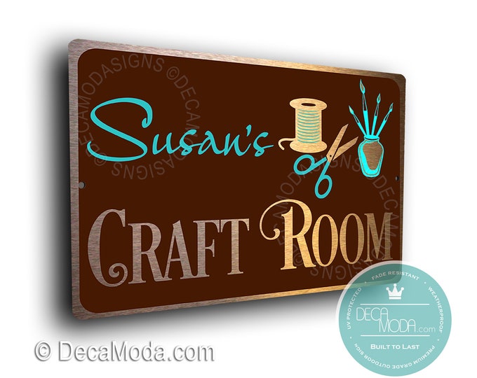 CRAFT Room Sign, Personalized Craft Room Signs, Craft Decor, Brushed Copper Finish, Fade Resistant, Craft Gifts, Custom Craft Room Sign