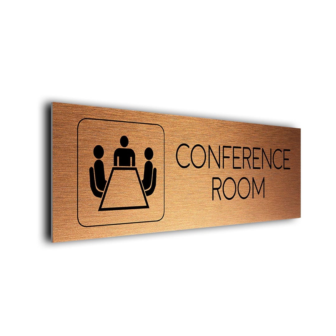Brushed Copper Conference Room Sign: Contemporary Office Door Plate - Etsy