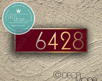 House numbers, house sign, house sign personalised, House sign Metal, House Signs Outdoor, House Signs Plaques, Burgundy and Brushed Copper