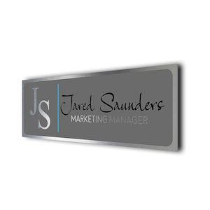 Modern Door Name Sign | Door Name Plate | Brushed Metal Finish | Modern Office Sign | Contemporary Door Signs | Door Name Plate | Door Signs