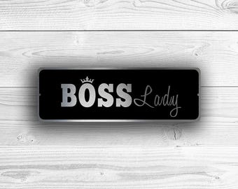 Gebürstetes Silber Boss Lady Zeichen: Büro Dekor