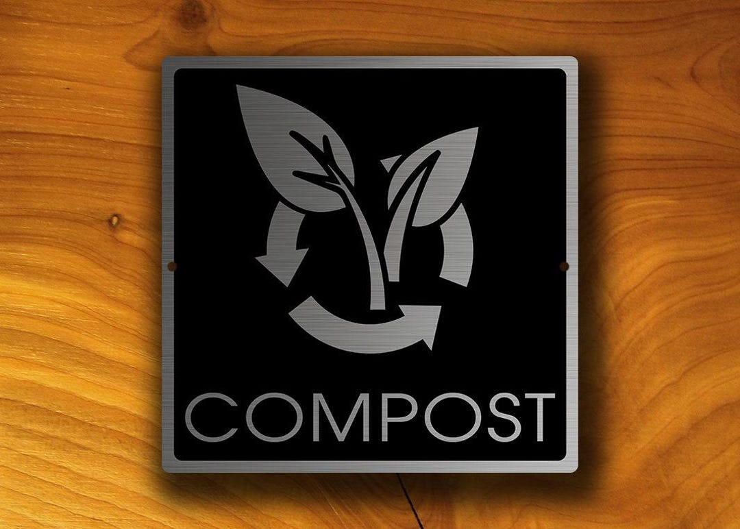 Compost Signe Modern Compost Sign: Brushed Silver Metal, Indoor/outdoor - Etsy Australia