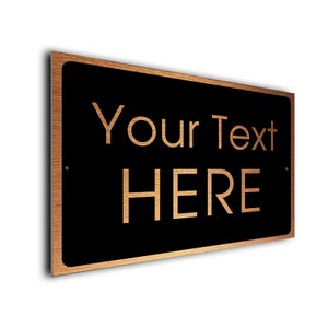 Custom Brushed Aluminum Sign - Personalized Text, Weatherproof Metal Plaque