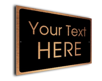 Custom Brushed Aluminum Sign - Personalized Text, Weatherproof Metal Plaque