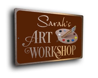 Art Workshop Sign, Personalized Sign, Art Studio, Art Workshop, Fade Resistant, Gift for Artist, Custom, Art Studio Sign, Art Workshop Signs