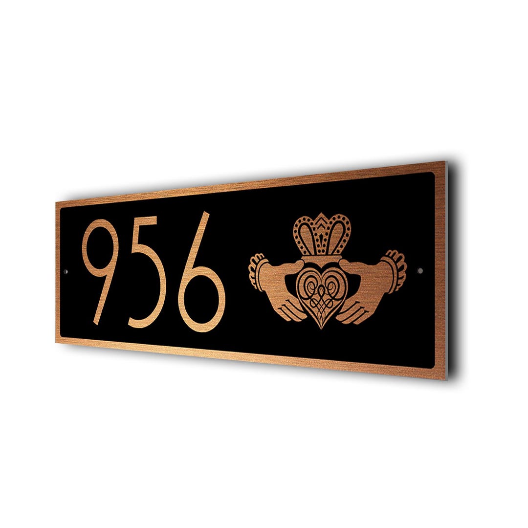 Claddagh Ring Address Sign: Custom House Number, Outdoor Decor - Etsy