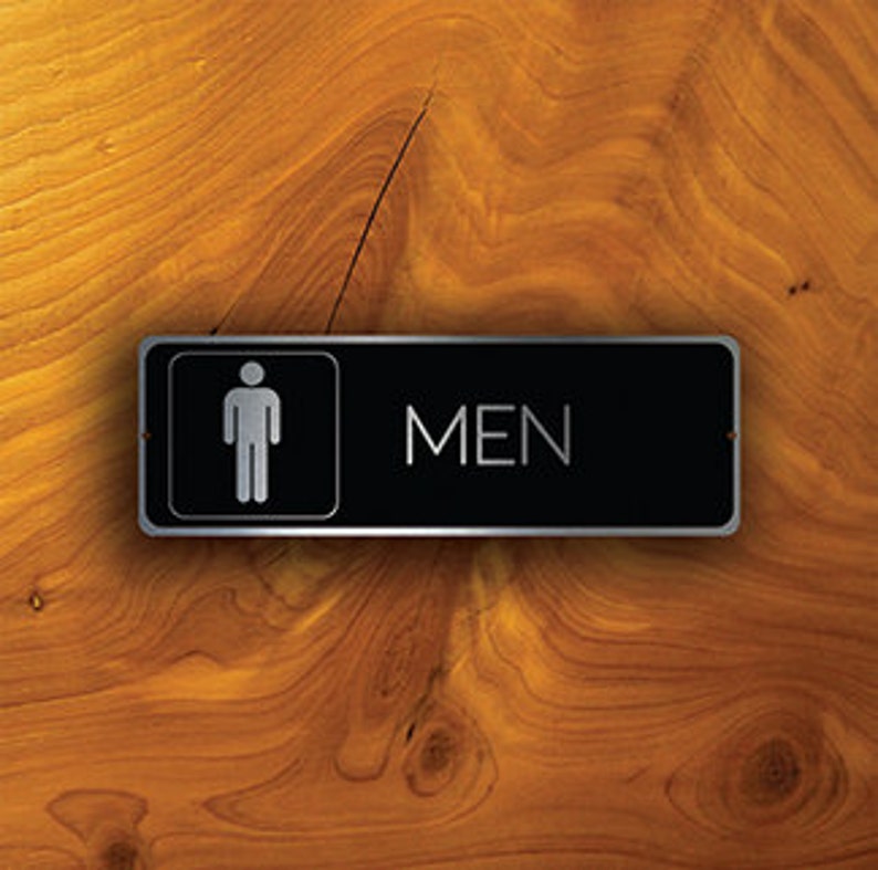 MODERN MENS RESTROOM Door Sign Men Restroom Door Sign Etsy