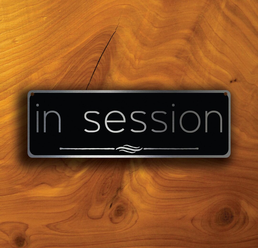 In Session Light In Session Door Sign: Brushed Silver Metal, Office Decor - Etsy