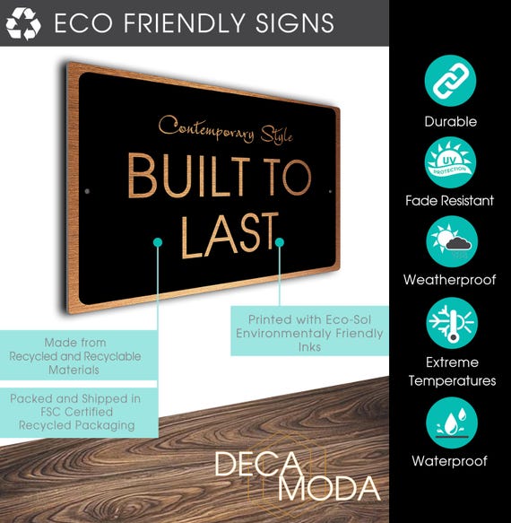 Modern Office Sign 11" X 6" Double-Sided Wall Mount Sign - UV Printed, Waterproof, Pre-Drilled With Metal Rod