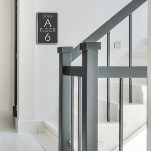 Custom Stair Signs, Stair Number signs, Wayfinding Signs, Stair Numbers, Stair Direction, Direction Signs, Stair Directory, Building Sign