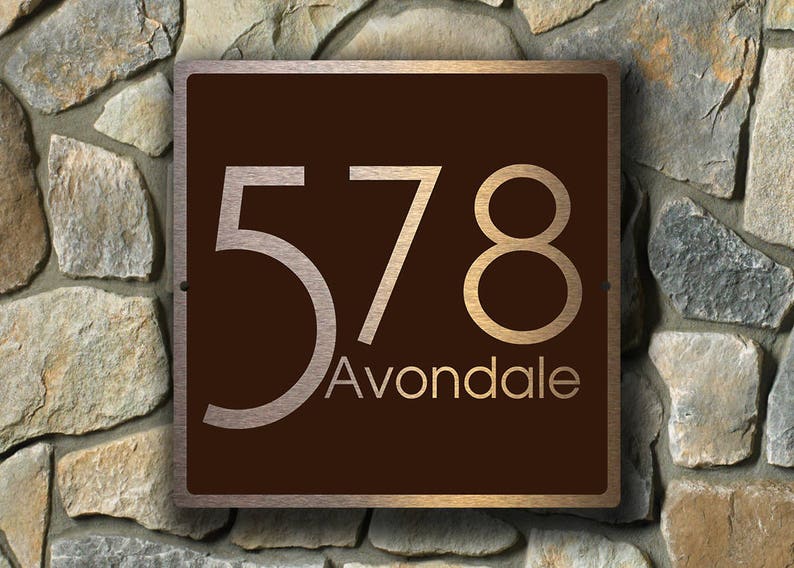 MODERN HOUSE NUMBERS Outdoor House Sign Custom House Etsy Canada