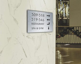 Brushed Silver Directory Sign: Custom Text, Indoor/Outdoor