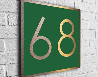 Weatherproof Green Address Number Sign, Copper Plaque for Homes Hotels Condos Apartments