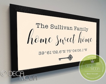 Realtor Gift | Personalized Home Sweet Home GPS Coordinates Sign | Family Last Name Housewarming Gift Sign | House Warming Gifts | Signs