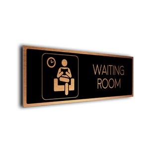 Brushed Copper Waiting Room Sign: Self Adhesive Door Sign
