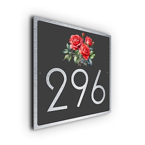Hausnummer Hausnummer Schild | Hausnummern | Rose Zahlen | Nummernschild Rose | Rosen Hausnummer Schild | Außenschild | Rosenadressschild