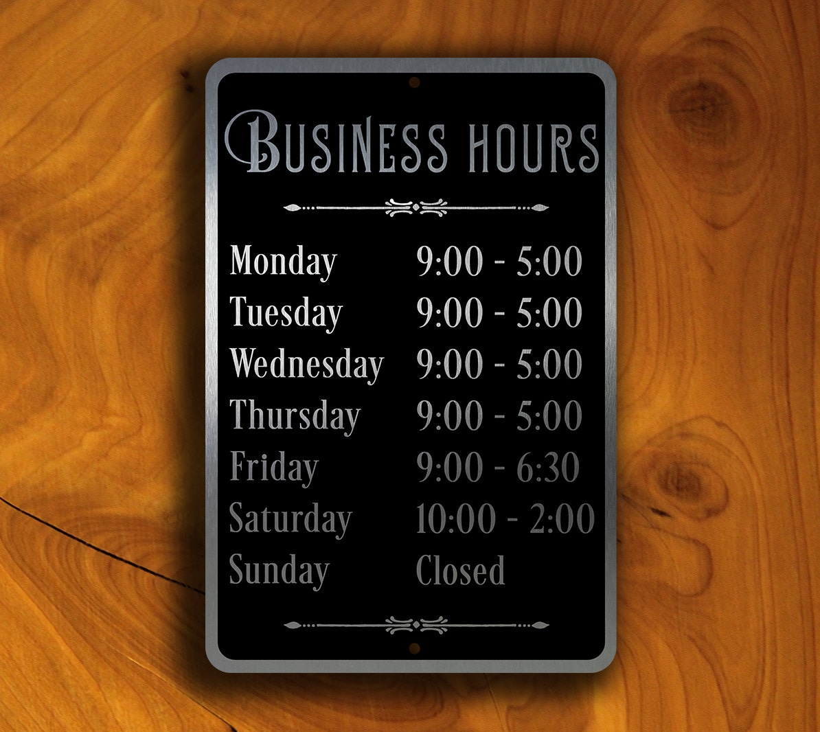 CUSTOM BUSINESS HOURS Sign, Business Hours Signs, Business Hours, Customizable Hours Sign, Business Houers, Business Hours Plaque Sign