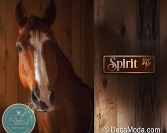 Personalized Horse Name Sign: Brushed Copper Metal Finish