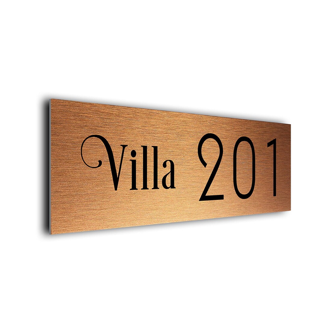 Villa Number Sign Brushed Aluminum Villa Number Sign: Modern Outdoor Address Plaque - Etsy