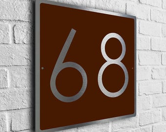 Bronze & Steel Effect Address Sign: Aluminum Composite, Fade Resistant