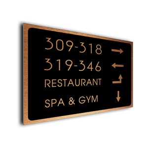 Adressschilder für Hotels, Namensschild, gebürstetes Kupfer-Finish, Hotelschilder, Hotelschilder, Benutzerdefinierte Hotelschild, Hotelschild