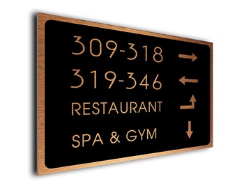 Directory Signs for Hotels, Directory sign, Brushed Mild Copper Finish, Hotel Signs, Custom Hotel Signs, Custom Hotel Directory Sign, Hotel