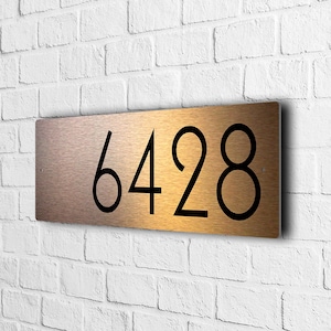 COPPER ADDRESS SIGN, Outdoor Signs, Brushed Copper Finish, Modern Address, Custom Address sign, Personalised Address, Copper Address Signs